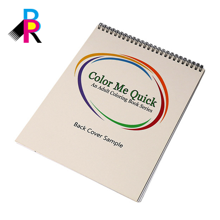 Custom Black Writing Spiral Coloring Book Printing - Custom boxes & books 丨  Super quality printing service