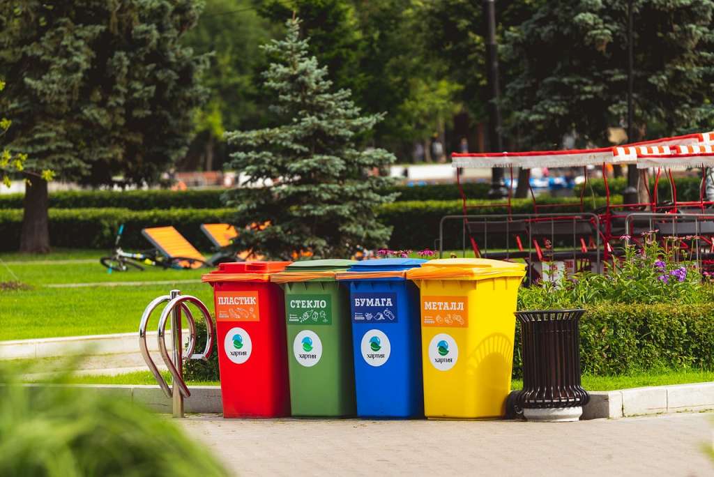 recycling bins