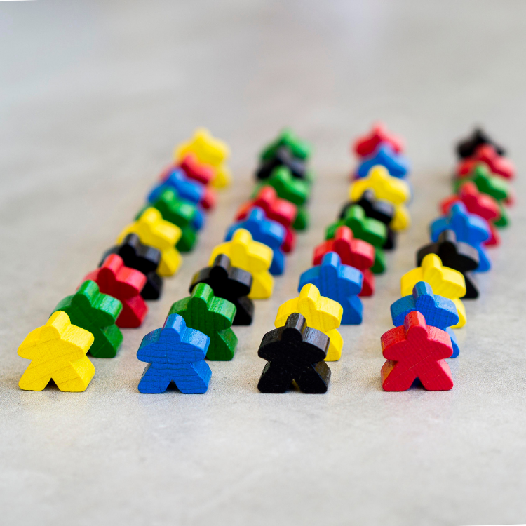 Painted wooden tokens